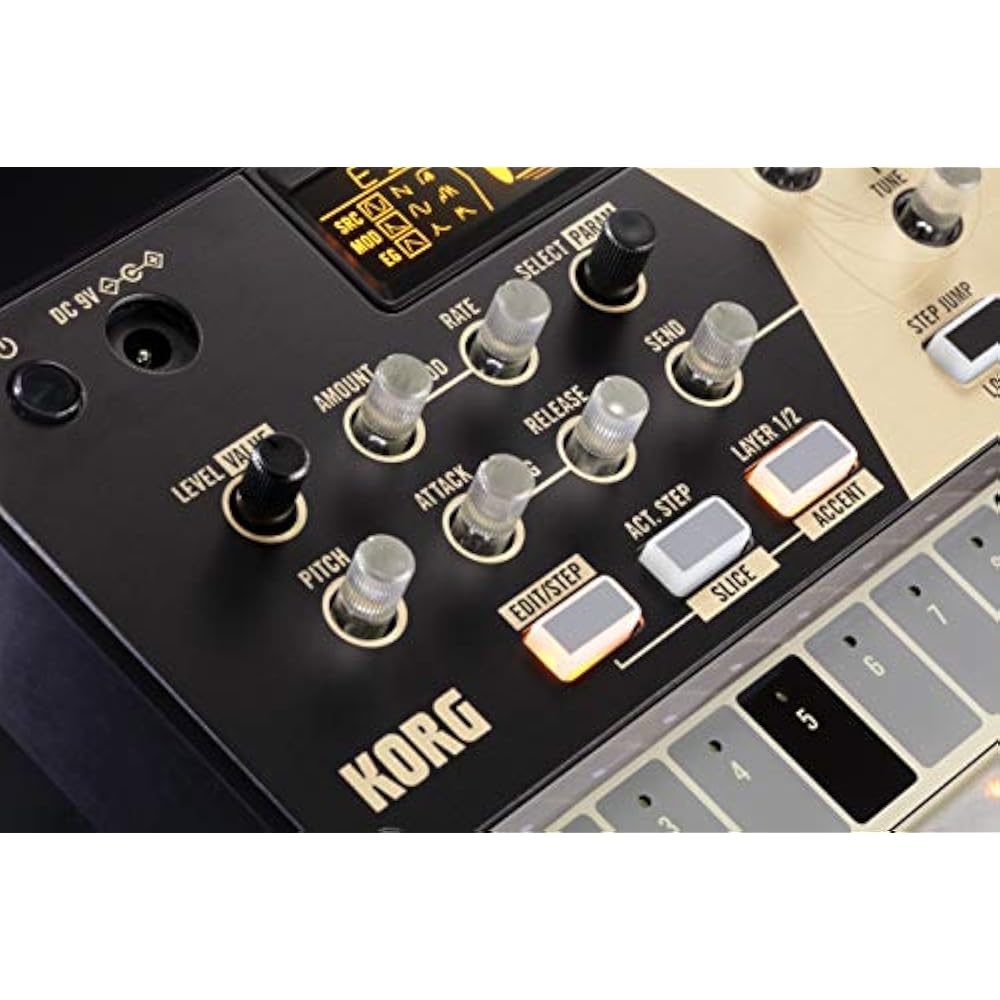 KORG (KORG) digital percussion synthesizer volca drum rhythm machine with built-in speakers, head...
