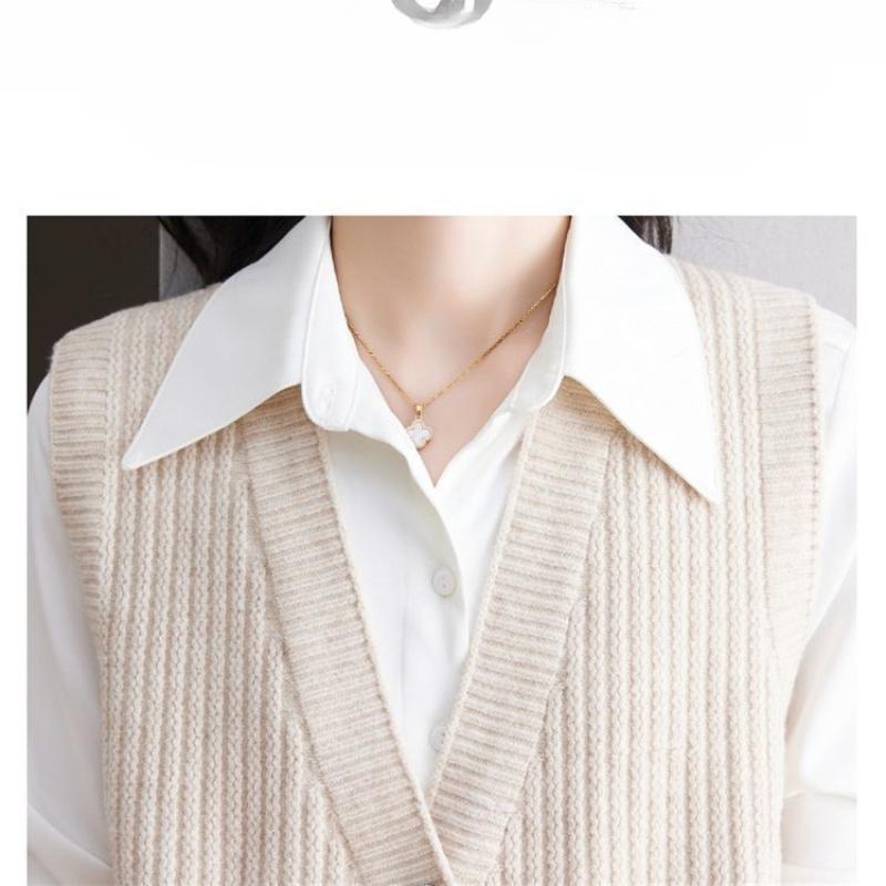 Вязаный жилет с V-образным вырезом, кардиган, женская свободная куртка на весну и осень, безрукавка, жилет с карманом, топ