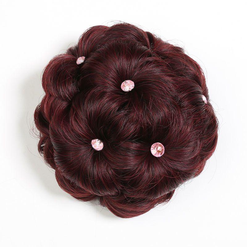 1 шт. Синтетический пучок для волос, заколки-бублики с бриллиантами, красочные, блестящие, для женщин, заколка-краб для хвостика, реалистичный парик, инструменты для укладки