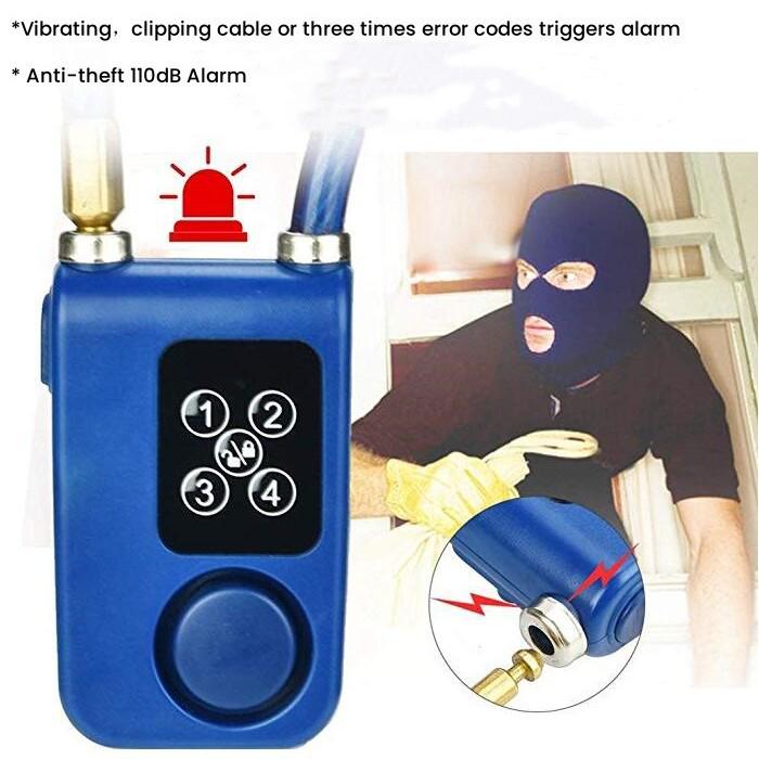 Bicycle and Scooter Anti-theft Alarm Lock: Steel Wire, Waterproof, Helmet Secure