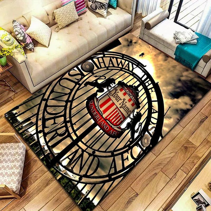 Sunderland Afc Crest Custom Name Carpet Rug For Living Room Bedroom Home Sofa Decoration Kids Play Nonslip Floor Mat