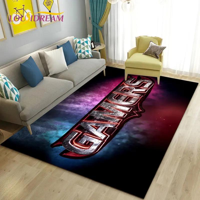 3D мультяшный геймерский ковер Game Over, большой ковер, коврик для гостиной, спальни, дивана, коврик для украшения, детский игровой нескользящий напольный коврик