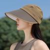 Ice Anti-Ultraviolet Sun Hat Women'S Fashion Sun Hat Outdoor Beach Hat Zipper Dual-Purpose Hat