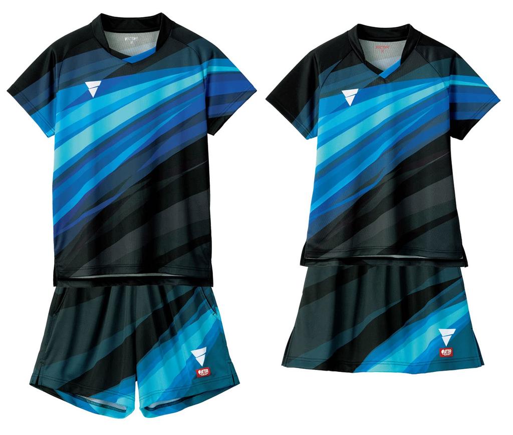 VICTAS Table Tennis Game Shirt JTTA Black XS 512112 V-OLGS236 Women's, Moisture-wicking, Quick-drying, Approved, (1000),