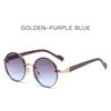 Vintage Round Sunglasses Steampunk Fashion Classic Gradient Eyewear Outdoor Punk Trendy Luxury Brand Design Metal Sun Glasses