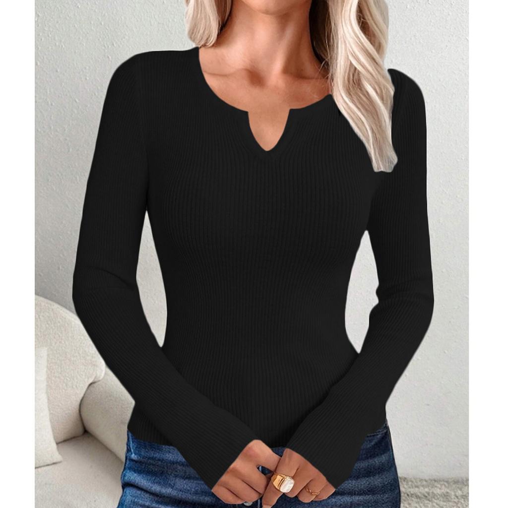 Женский повседневный однотонный свитер с V-образным вырезом, узкий, на пуговицах, с длинными рукавами, базовый свитер