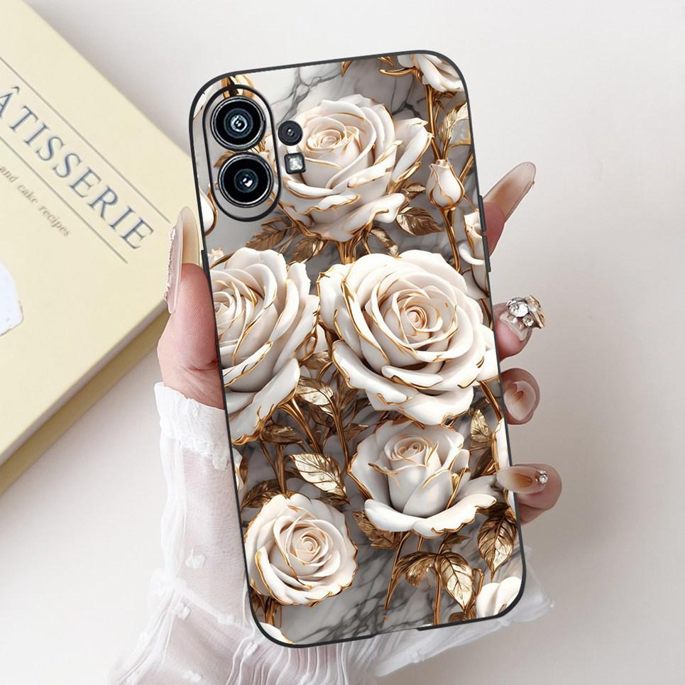 For Nothing Phone (1) (2) (2a) (3a) Pro Phone Case For Nothing Phone1 2 2a 3a Back Cover Cartoon Flower Bumper Soft TPU Silicone