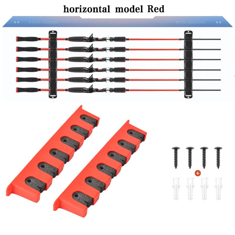 1 пара настенных кронштейнов для удочек, настенный кронштейн для удочек из АБС-пластика, ручка из пенопласта, многослотовый дизайн для хранения удочек и рыболовных инструментов
