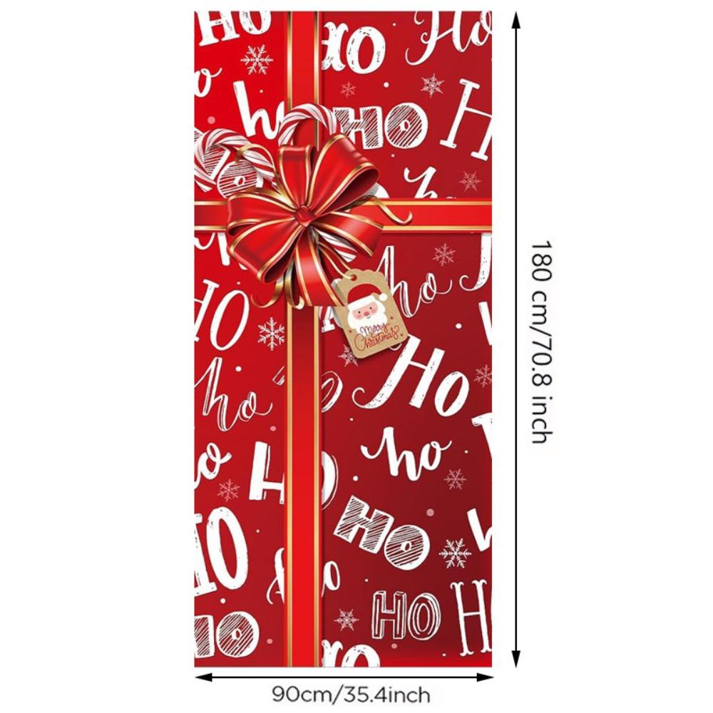 Background Christmas Door Cover Door Hanging Fabric Flag Cute Door Banner Christmas