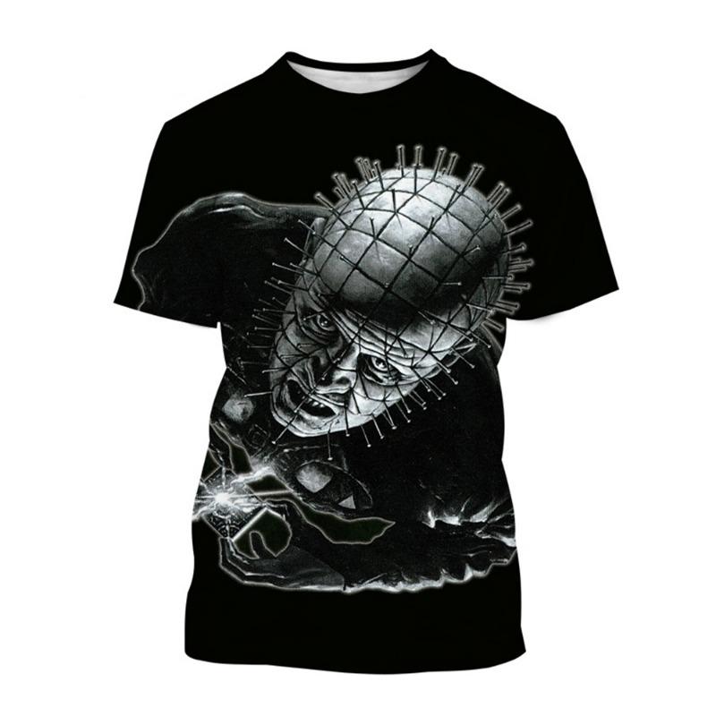 Летний модный тренд креативная 3D-печать напечатанная фильм ужасов хип-хоп повседневная удобная напечатанная рубашка с коротким рукавом
