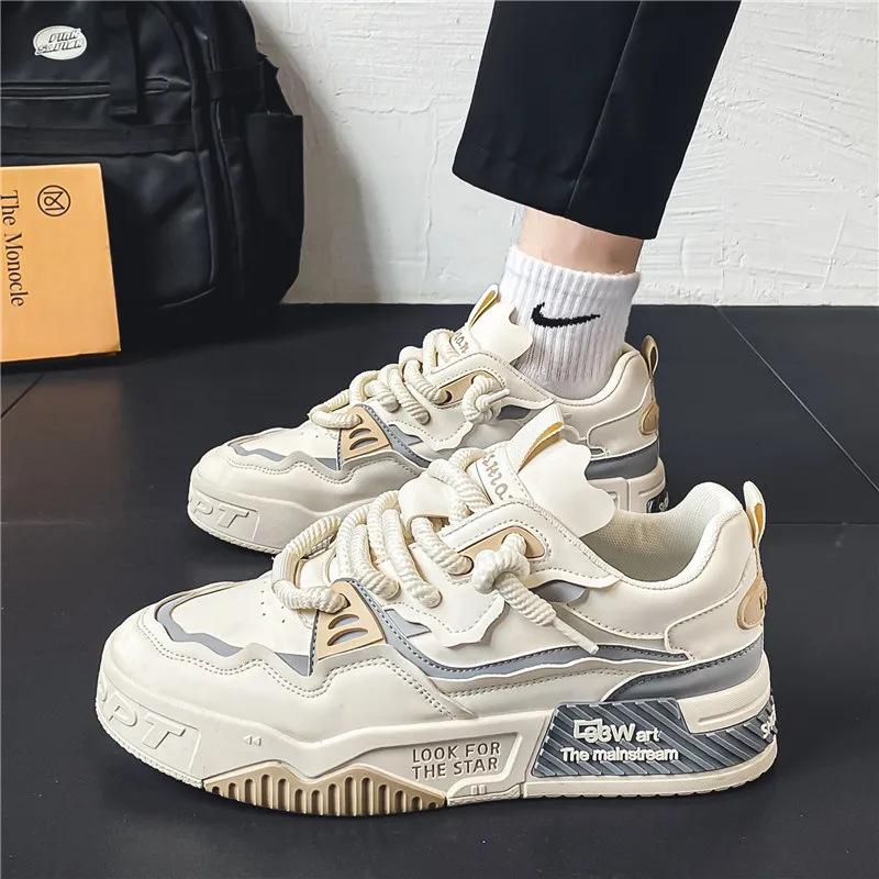 Internet Celebrity Men's Shoes In Summer New Versatile Thick-soled Casual Flat Shoes Non-slip Teen Sports Trendy Shoes