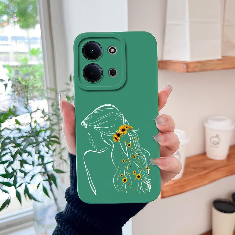 Чехол для Redmi 15C Модный Сердечко Жидкий Силикон Защита Камеры Задняя Крышка Для Xiaomi Redmi 15 C 4G 5G Funda Мягкие Чехлы Для Телефона