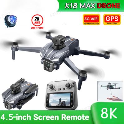 8K 2026 Новый дрон K18 Max 5G GPS 360° Позиционирование Возврат Профессиональный WIFI FPV Предотвращение препятствий Аэрофотосъемка Квадрокоптер Внешняя игрушка ПОДАРОК