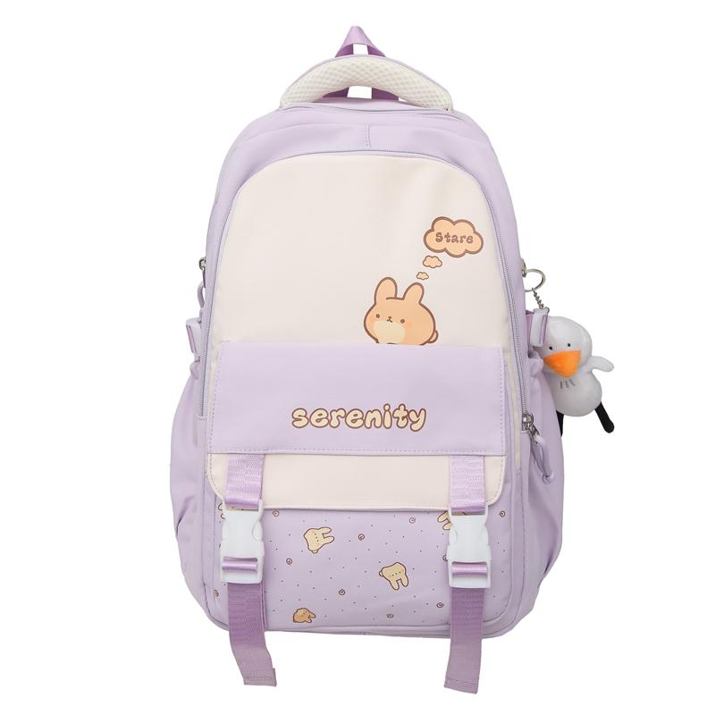 Школьный рюкзак для школьников 3–6 классов, женский рюкзак большой емкости с героями мультфильмов, рюкзак для кампуса с цветными блоками