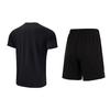 Under Armour Футболка с круглым вырезом и принтом логотипа, шорты средней посадки с эластичным поясом, повседневный спортивный комплект для мужчин, черный цвет 22500518-001+24500201-001