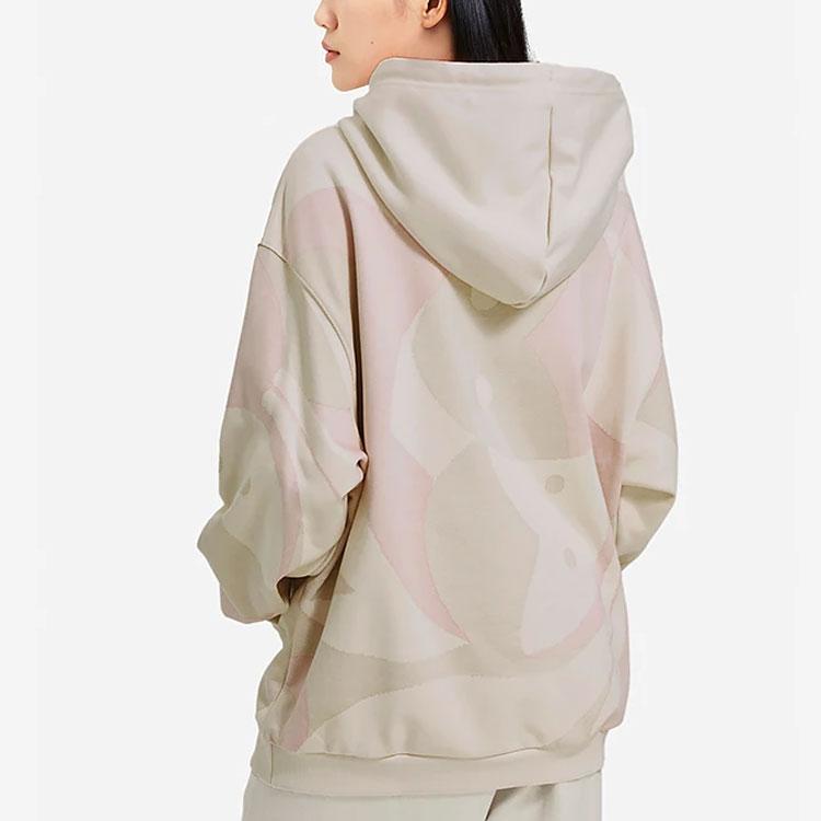 Li Ning Vital Essential Printed Loose Pullover Hoodie Unisex Hoodies Swan-White AWDSC73-2
