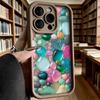Глянцевый Цветной Чехол для Телефона с Текстурой Гальки для iPhone 17 16 15 14 13 12 11 Pro Max Plus, Защитный Гелевый Гибкий, Противоударный