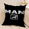 MManS Truck Logo Cushion Cover Silky Short Plush Invisible Zipper Dustproof Sofa Pillow Case for Home Decor