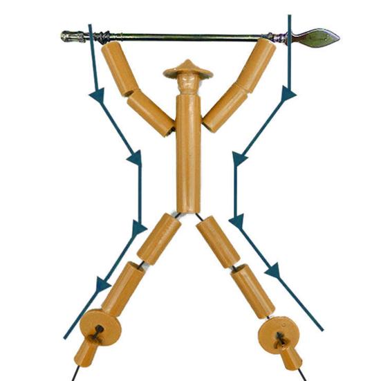 1 Set 12 Weapons Man Battle Toy with Bamboo PK Table Funny Rope Controlled 2 Players Handmade