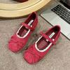 French Style with Skirt Inner Height Increase Mary Jane Shoes Women's Ballet Shoes Soft Sole One-word Buckle Single Shoes 2025 New Models