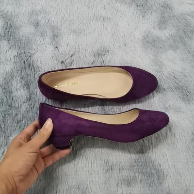 LOSLANDIFEN/Новые туфли из флока на высоком каблуке, женские толстые женские туфли-лодочки, вечерние женские туфли на платформе с острым носком