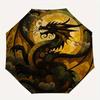 Stained Dragon Wall Art: Vibrant Circular Design for Home DecorUmbrella, Portable 3-Fold Compact Umbrella,Christmas Gift ES571