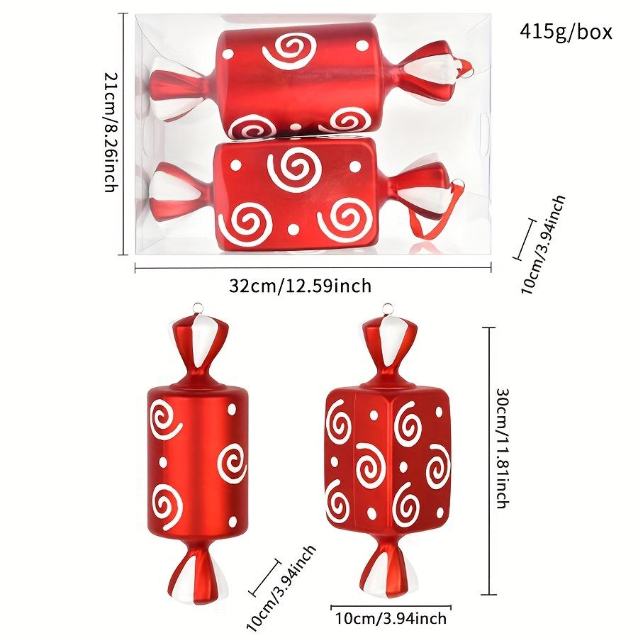 Christmas Decoration 30cm Red Candy Props Christmas Tree Ornaments, Set of 2