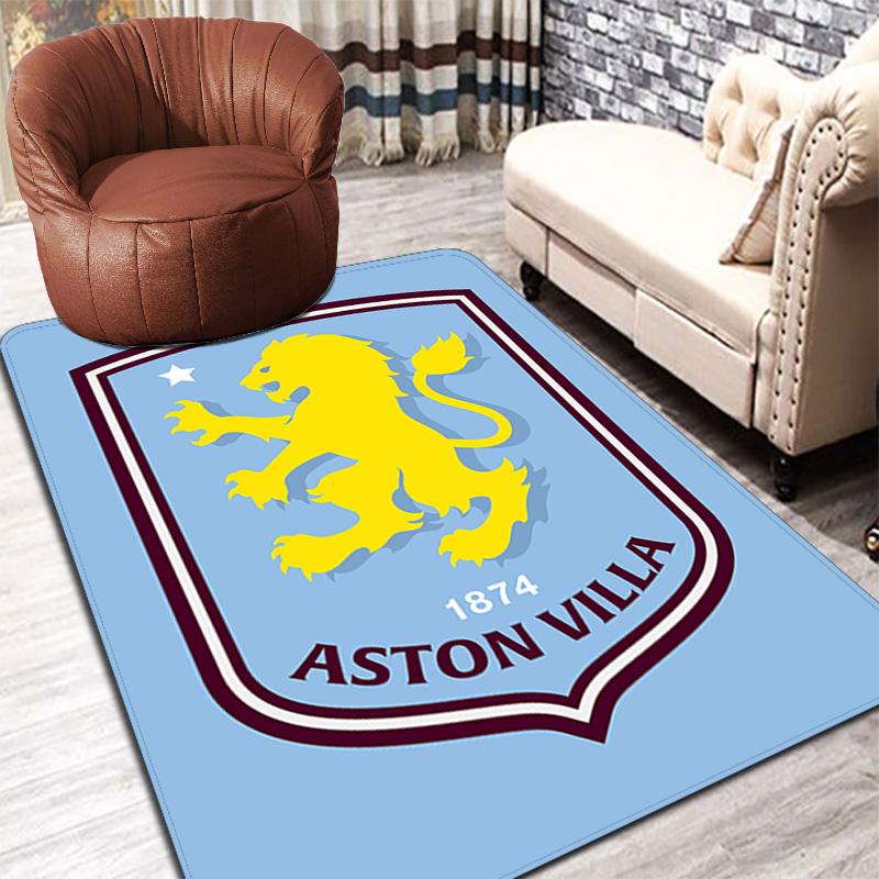 Коврик с узором Aston Villa для пола в гостиную или спальню. Мягкий и удобный ковер. Подарок на день рождения и праздник.