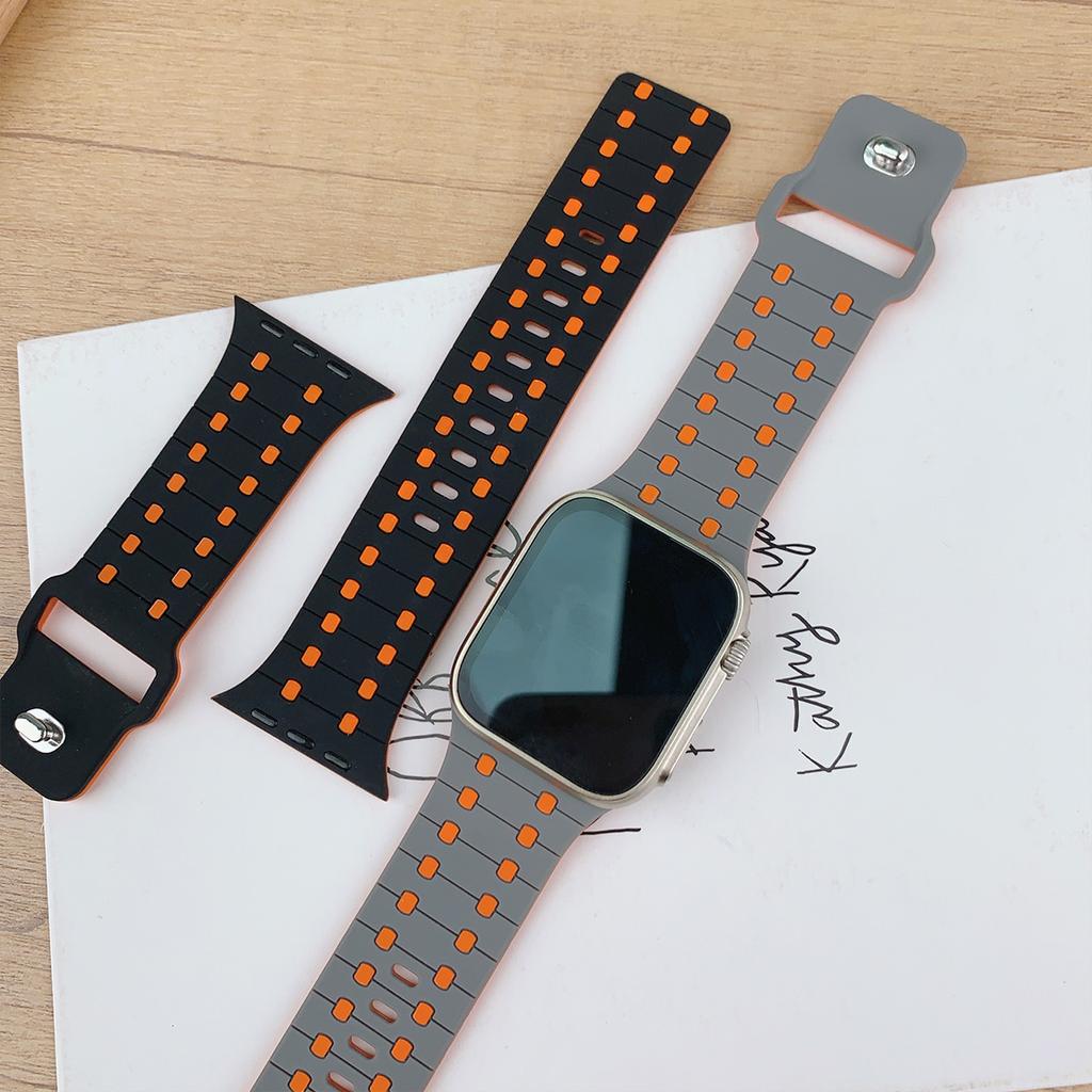 Силиконовый ремешок Для Apple watch Ремешок 45мм 41мм 44мм 49мм 40мм 38 42мм 46мм браслет correa iwatch Серия 10 9 8 7 6 5 3 SE Ultra