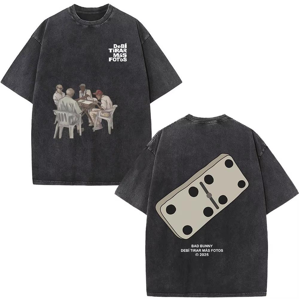 Washed Vintage Bad Bunny DTMF Residencia En El Choli Merch TShirts Debi Tirar Mas Fotos Tshirt Mens Hip Hop Oversized Tshirts