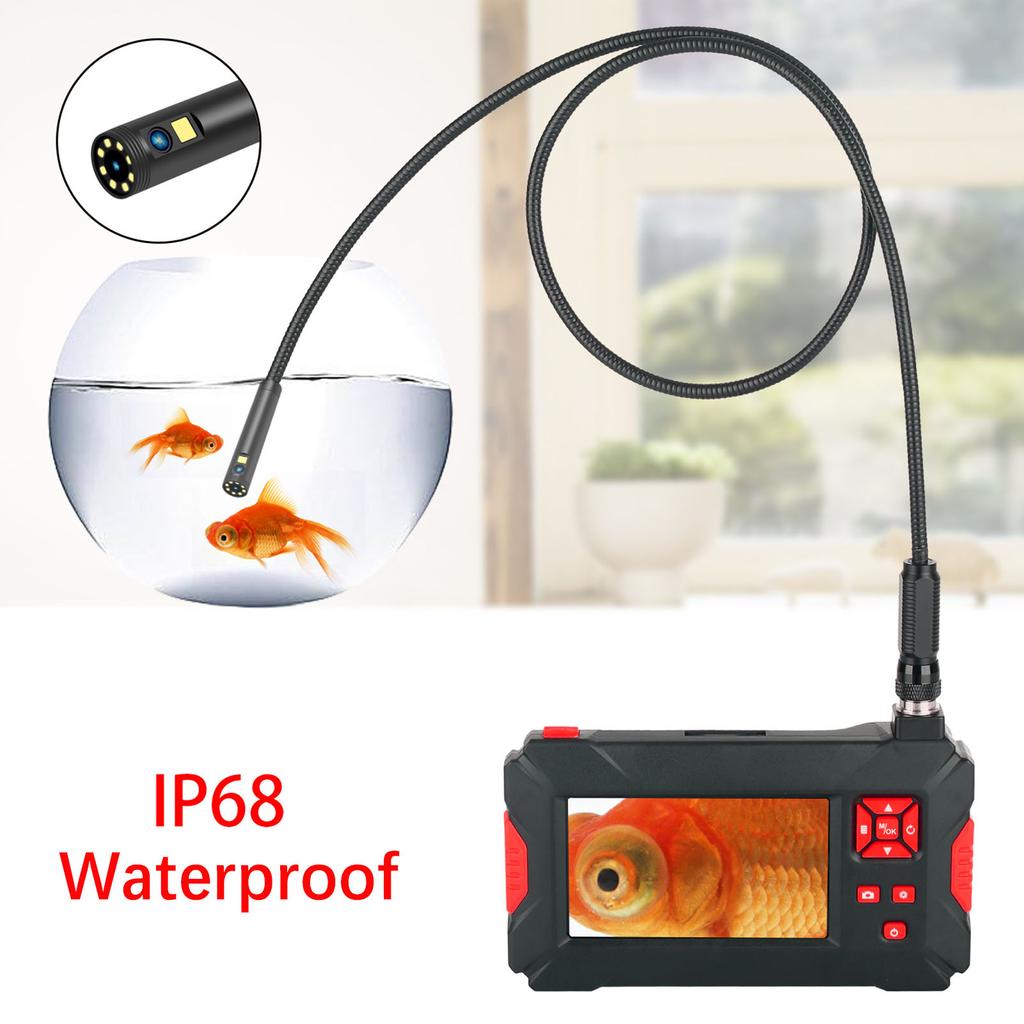 Industrial Endoscope with 8mm Automotive Inspection Camera Waterproof LED Light 4.3 Inch Screen