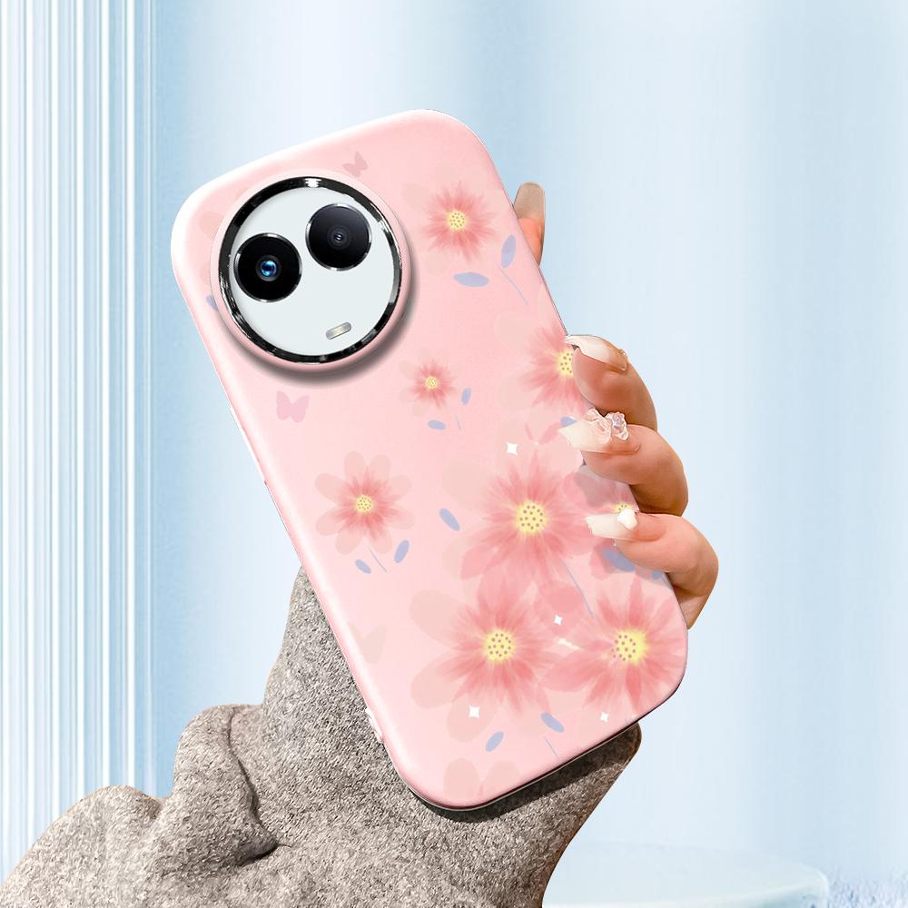 Solid Color Silver Edge Lens Fatty Casing Soft TPU Liquid Silicone Cover Shockproof Phone Case for OPPO Reno Realme OnePlus