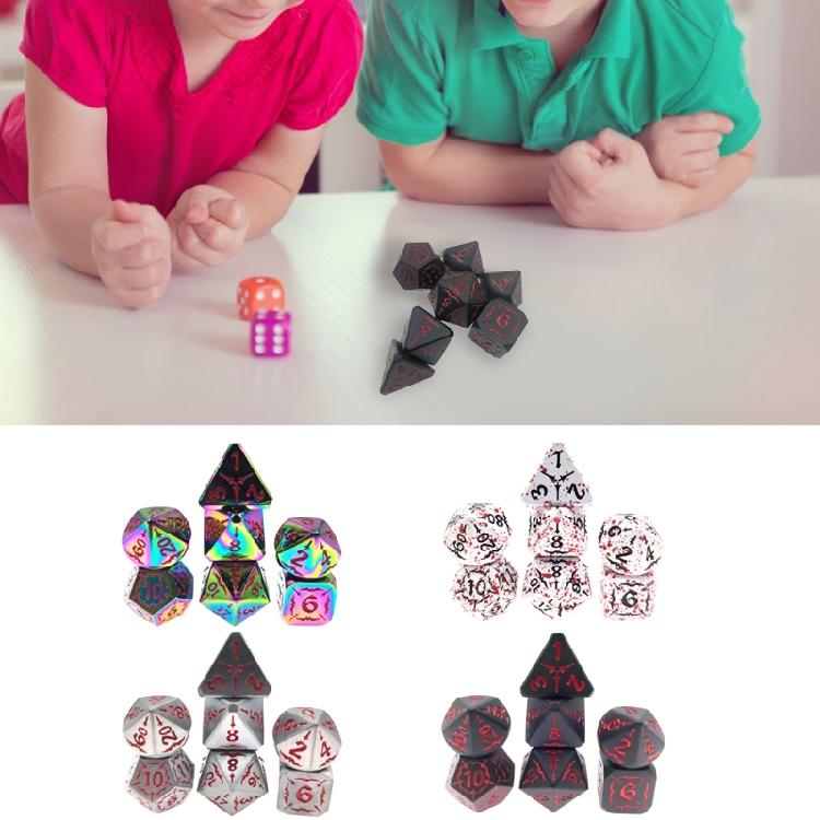 7Pcs Digital Number Multi-faceted For Kid/Adult Toys/Games Zinc Alloy Dice