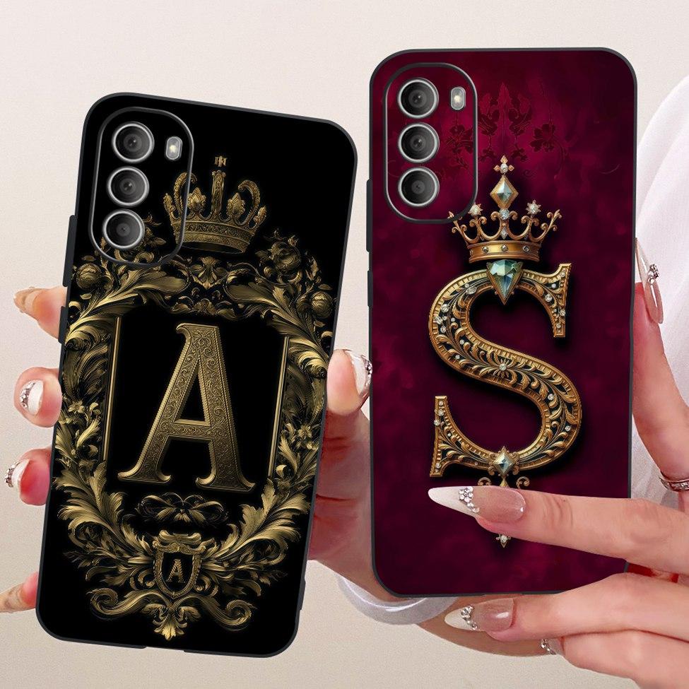 For Motorola Moto G51 5G Case Silicone Luxury Crown Letters 2D Flat Pattern Soft Funda For Moto G51 5G Cover XT2171-2 XT2171-1