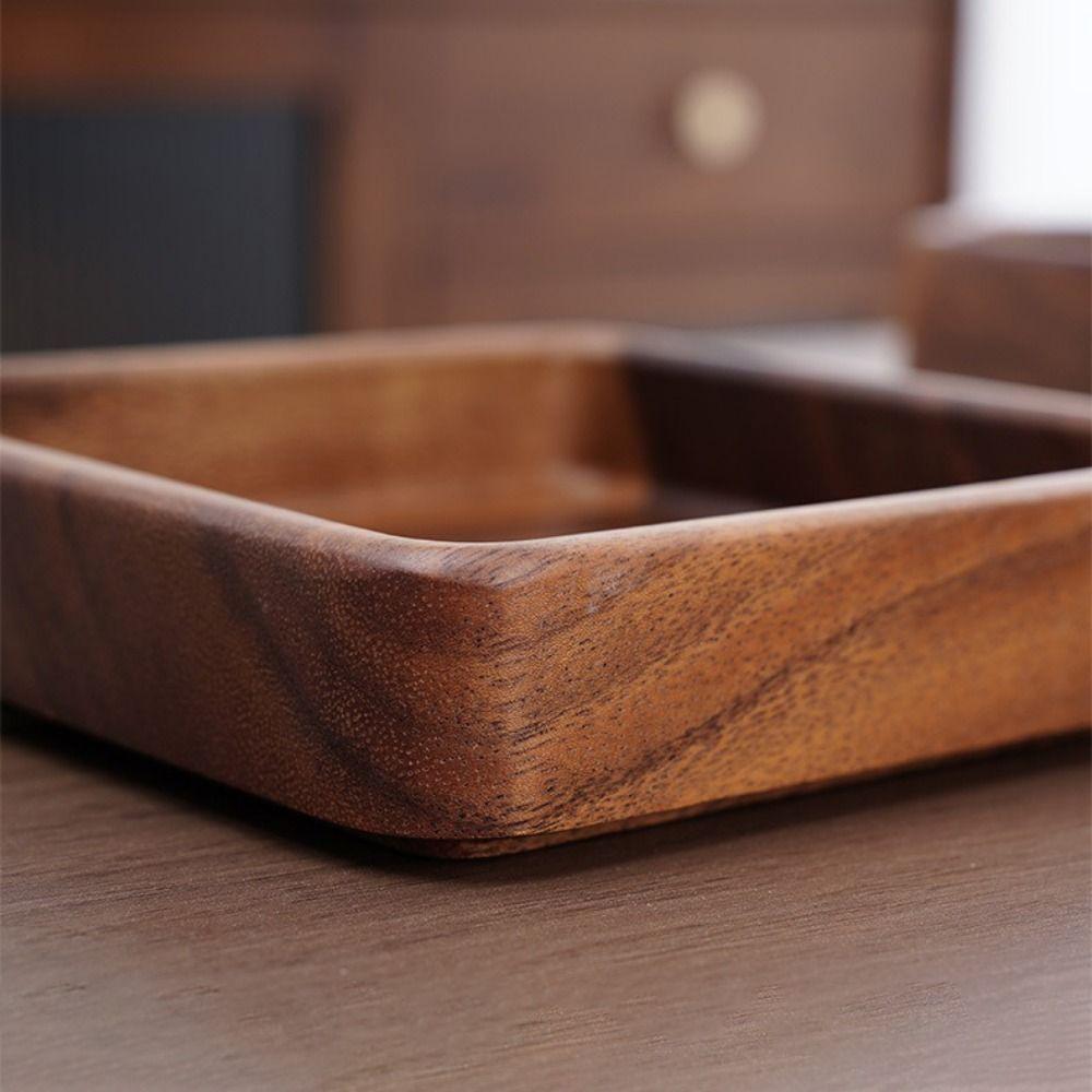 Stackable Candy Plate Wooden Fruit Tray Smooth Edge Tea Serving Plate Candy Serving