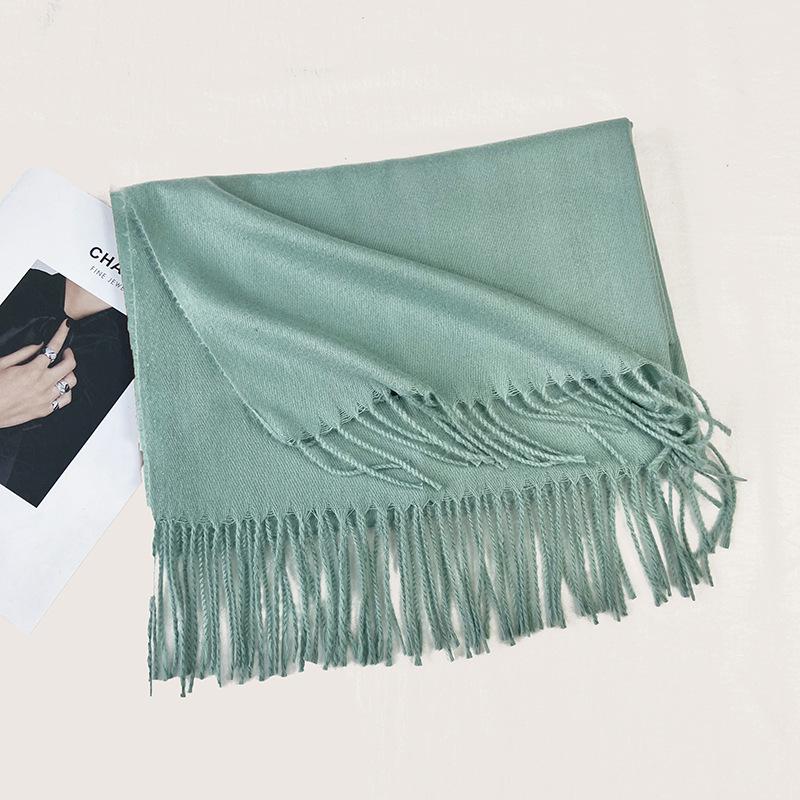 Autumn and Winter New Solid Color Scarf Imitation Cashmere Scarf Women's Warm Shawl Scarf