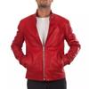 RED Men's Genuine Lambskin Soft Leather Handmade Casual Biker Stylish Jacket