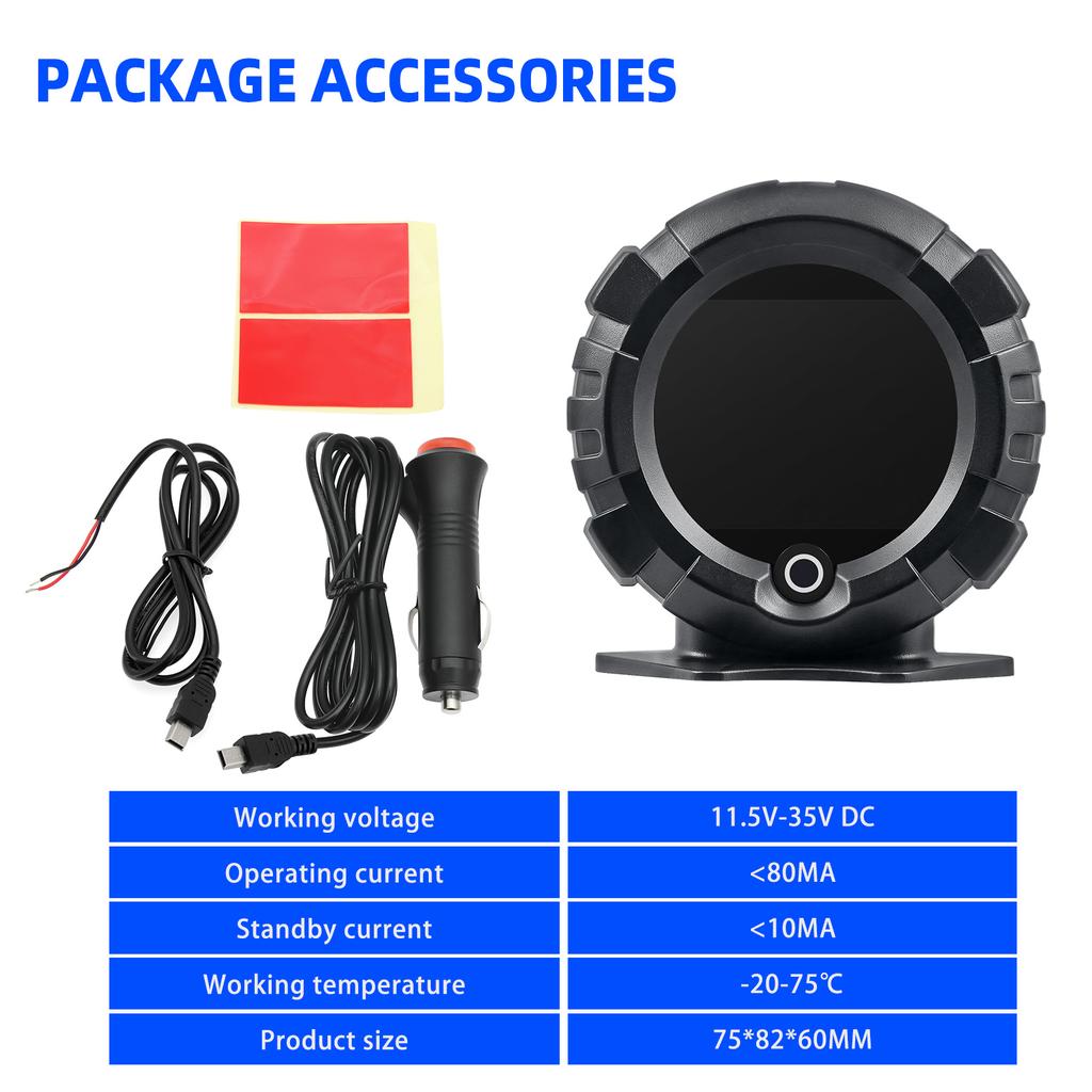 X95 Car GPS Slope Meter Digital Head Up Display Inclinometer Speedometer Off-road Car Pitch Slope Angle Meter Altitude Latitude