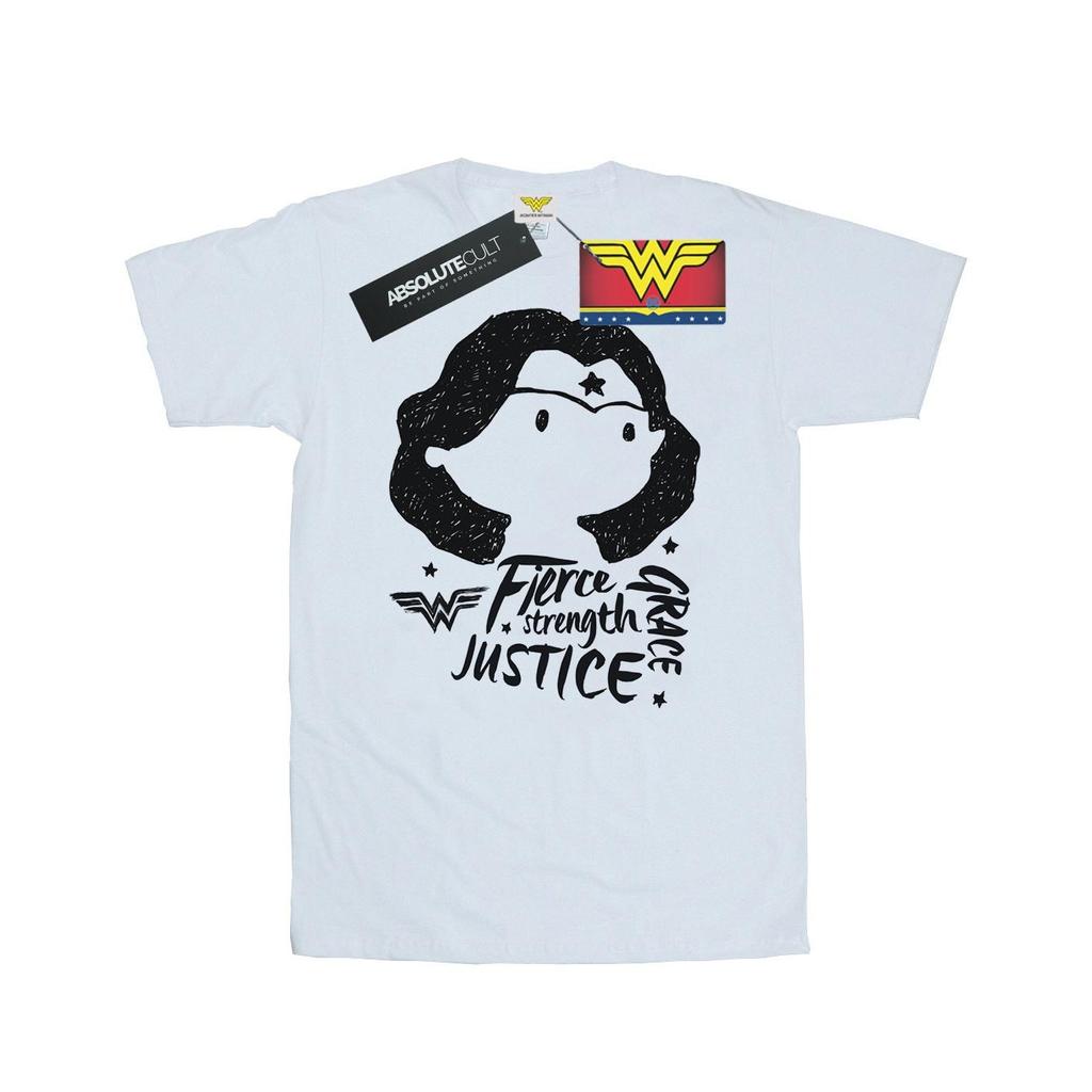 DC Comics Womens/Ladies Wonder Woman Fierce Sketch Cotton Boyfriend T-Shirt
