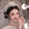 Кристаллы Свадебная Повязка на Голову с Цепочкой на Лоб Регулируемая Свадебная Корона/Серьги-подвески Ювелирные изделия для Фотографии и Церемонии