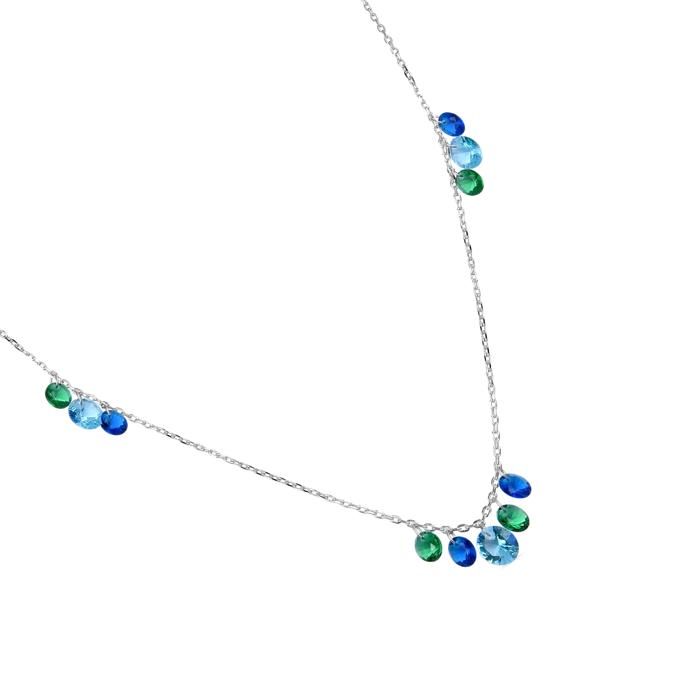 Collier - LUXENTER - Onxo - Argent sterling 925 - Zircone multicolore - Finition plaqué rhodium