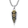 Vintage Style Norse Odin Spear Pendant Trendy Stainless Steel Gungnir Arrowhead Necklace Men Viking Rune Valknut Amulet Jewelry