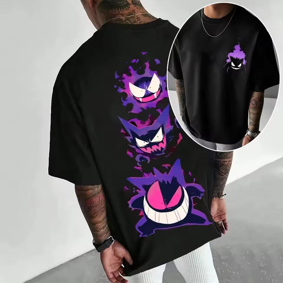 Pokémon Anime Gengar Printed T shirt Men's and Women's T shirt Men's Tops Harajuku Y2K T shirt 2026 Summer New Tee Streetwear