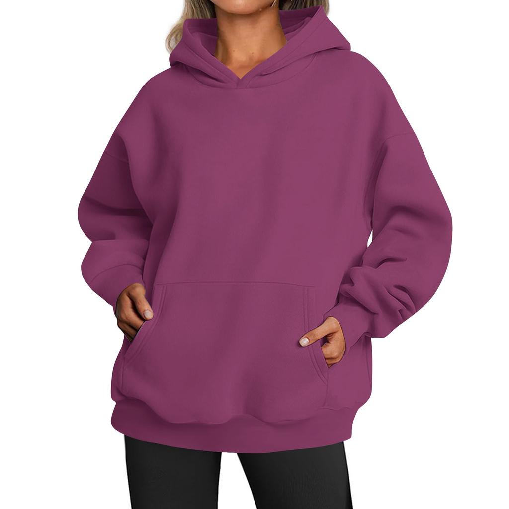 Женские модные повседневные универсальные повседневные толстовки с круглым вырезом, однотонные топы с длинными рукавами