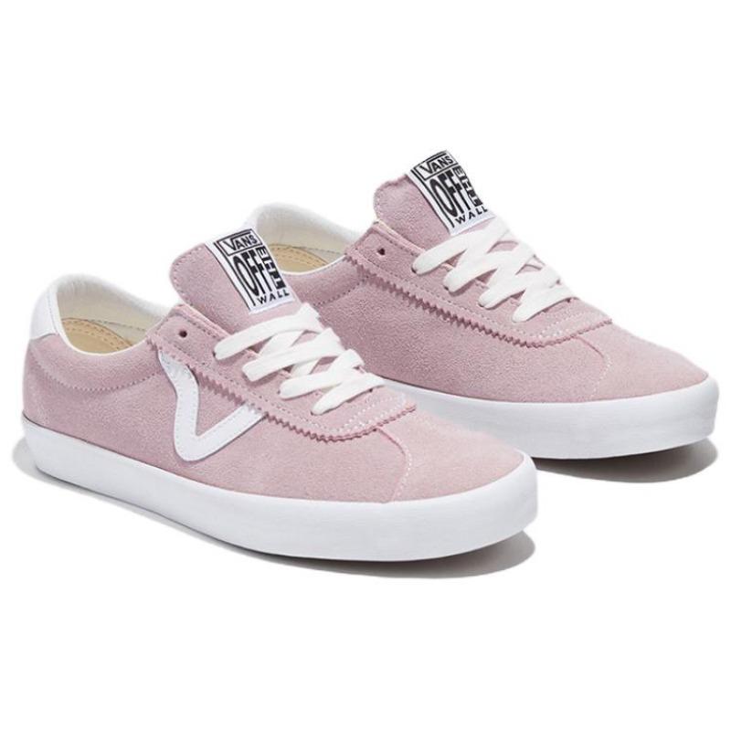 Vans unisex low-top skate shoes pink and white VN000CTDBLT