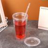Plastic Portable Reusable Drinking Cup Straw Cup Drink Tea Milk Mug Water Bottle With Lid