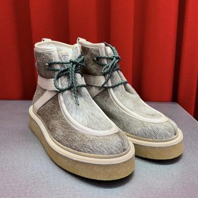 Ботильоны из оленьей шерсти с ремешком, женские ботинки с толстой подошвой, короткие зимние ботинки, теплые нескользящие хлопковые ботинки