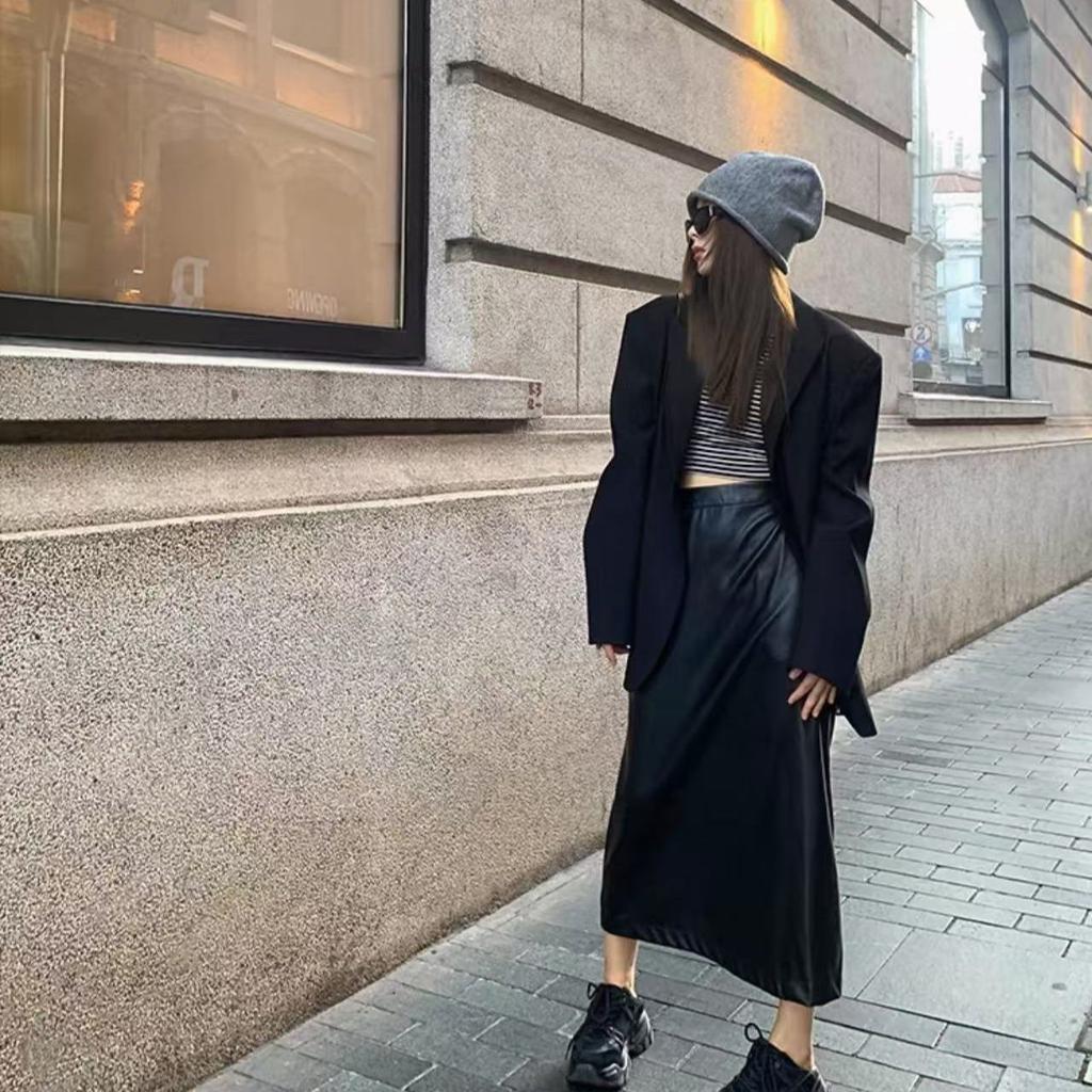 Белый блейзер в корейском стиле, свободного кроя, куртка на весну-осень для миниатюрных женщин, повседневный офисный наряд