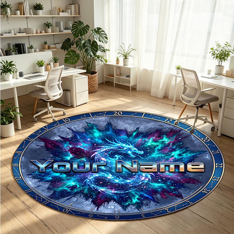 Wild Animals (153) Theme Round Crystal Velvet Rug Custom Name Text Personalized Floor Mat Home Decor Non Slip Crystal Carpet