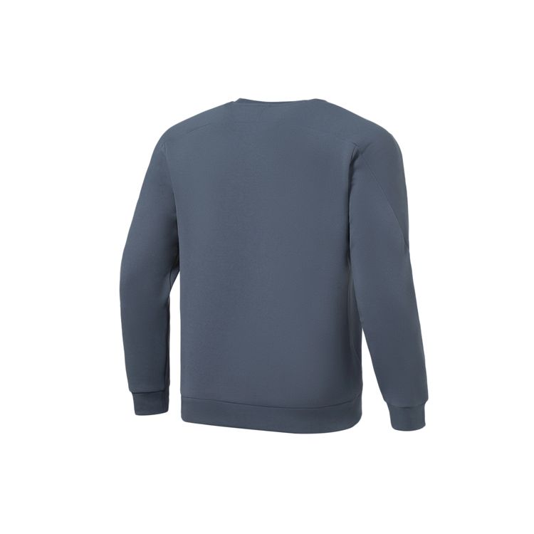 Li-Ning Мужская толстовка с круглым вырезом серии Fitness Three-Dimensional Cut, однотонная, с капюшоном, цвет лайм-синий AWDS007-6